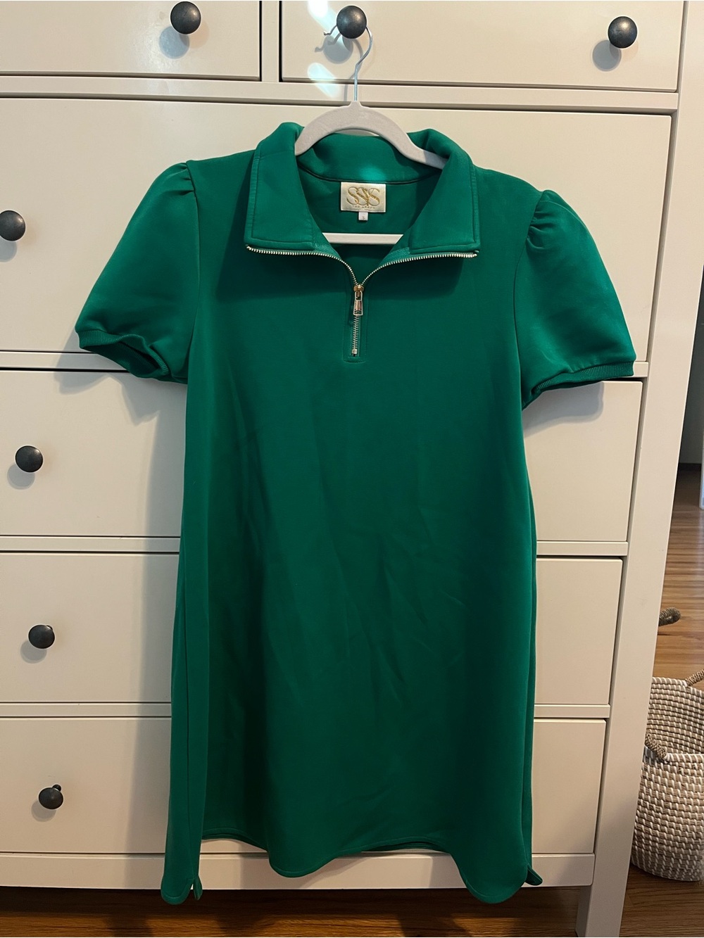 SSYS Half-Zip Puff Sleeve Dress